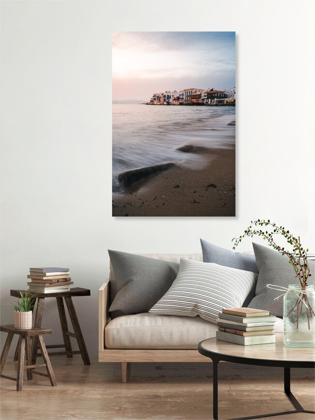 Little Venice, Mykonos, Griechenland – Fotokunst von Christian Becker als Poster oder Acrylglasbild