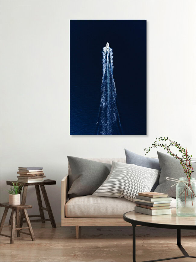 Boat Trip Through Blue, Griechenland – Fotokunst von Studio Na.hili als Poster oder Acrylglasbild