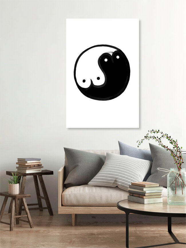 'Boob Yin Yang' – Wall Art by Julia Hariri as Poster or Acrylic Glass Print