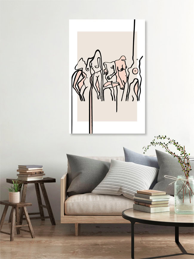 Wandbild 'Nudists Beige' – Kunst von Julia Hariri als Poster oder Acrylglasbild