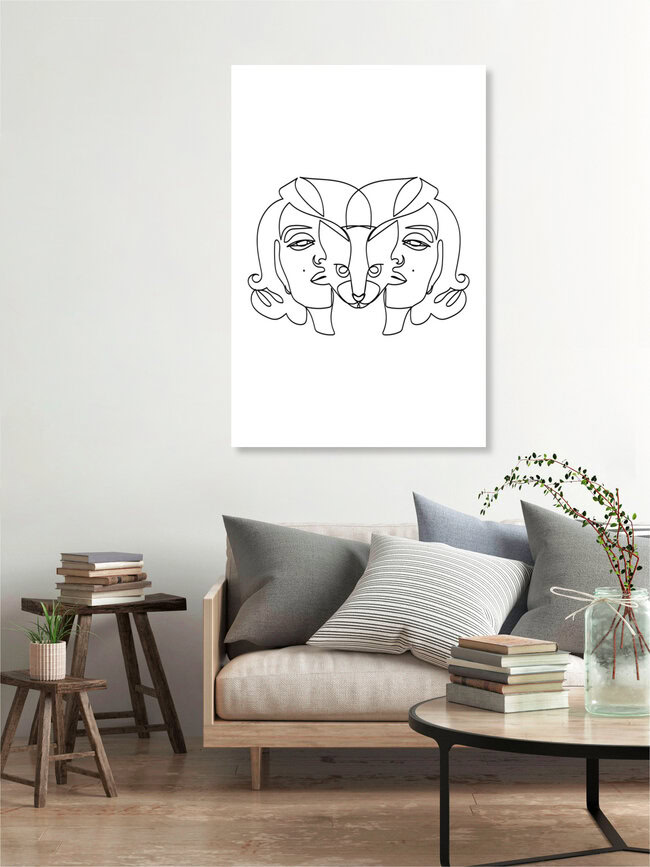 Wandbild 'Cat Lady' – Kunst von Julia Hariri als Poster oder Acrylglasbild