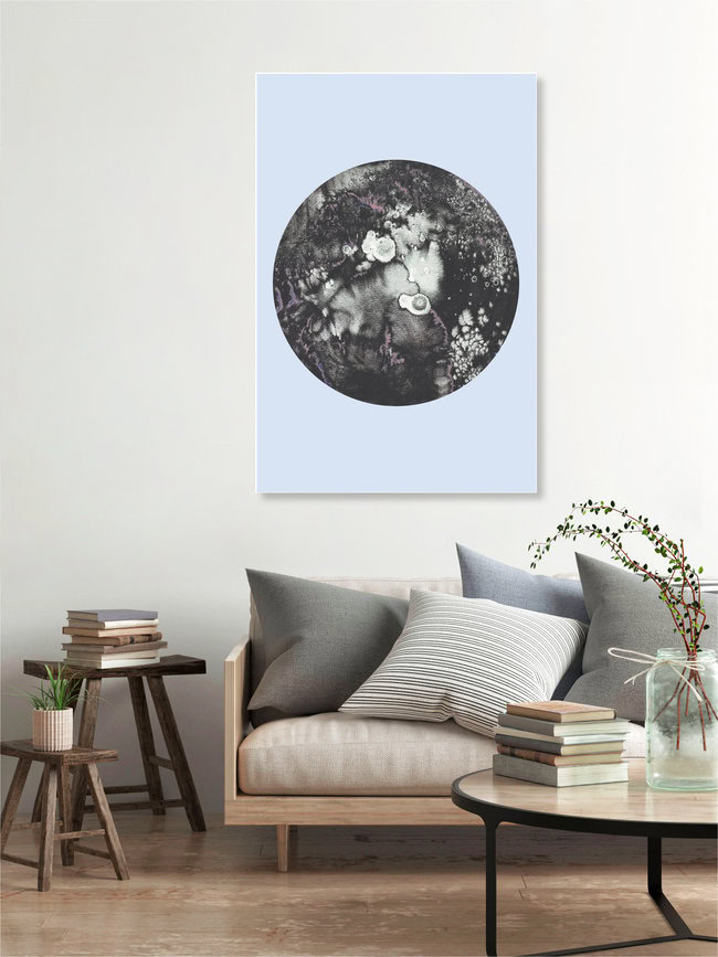 'Mercury Blue' – Wall Art by Julia Hariri as Poster or Acrylic Glass Print