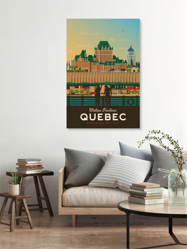 Quebec Vintage Travel Wandbild, Kanada – Fotokunst von François Beutier als Poster oder Acrylglasbild