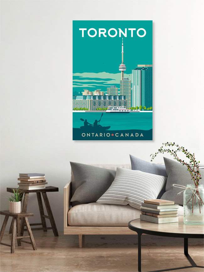 Toronto Vintage Travel Wandbild, Kanada – Fotokunst von François Beutier als Poster oder Acrylglasbild