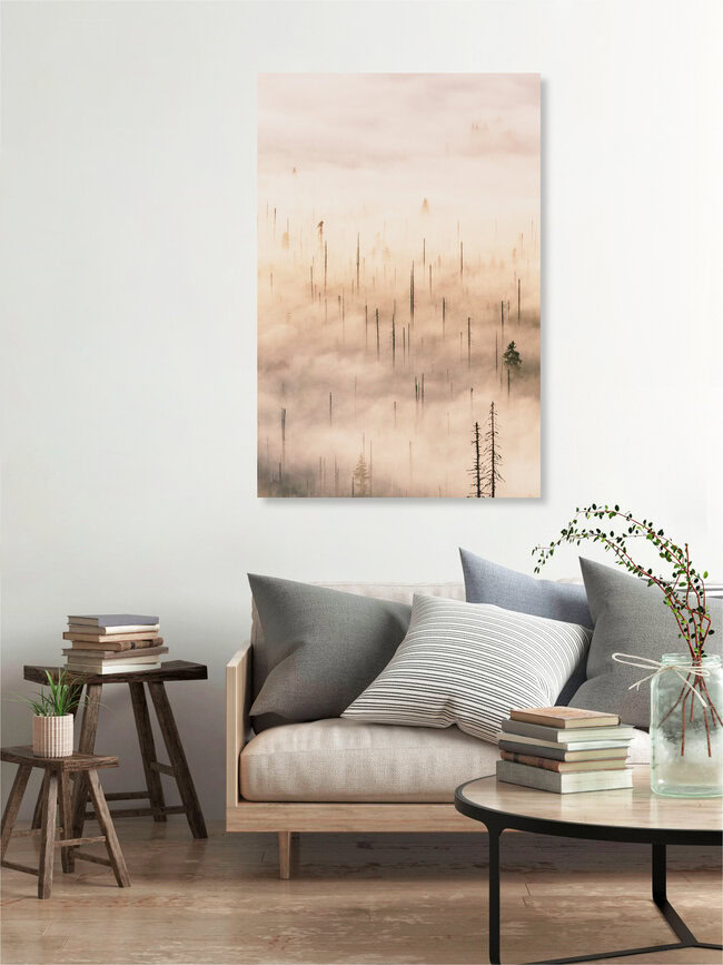 Morgennebel im Tal, Deutschland – Fotokunst von Florian Eichinger als Poster oder Acrylglasbild
