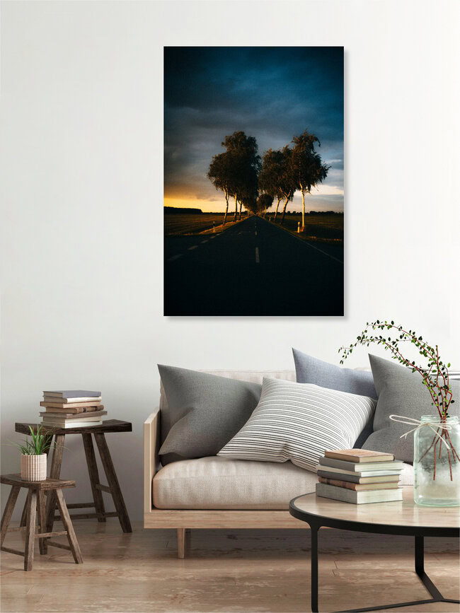 Infinite road surrounded by trees, Germany – wall art by Marco Leiter as Poster or Acrylic Glass Print