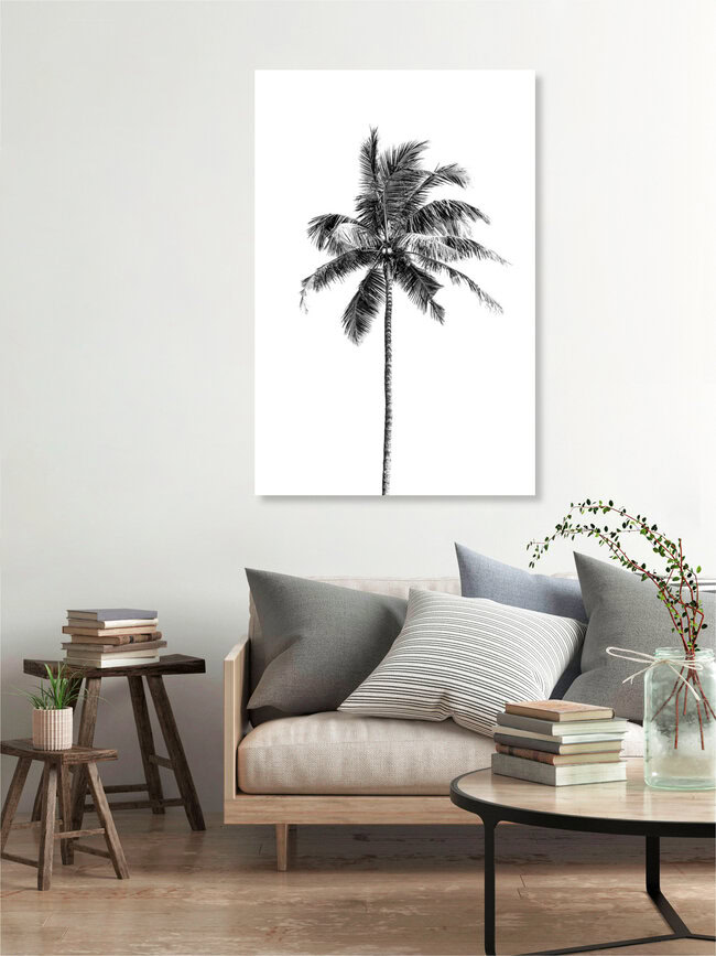 Palm tree by the beach, Indien – Fotokunst von Victoria Frost als Poster oder Acrylglasbild