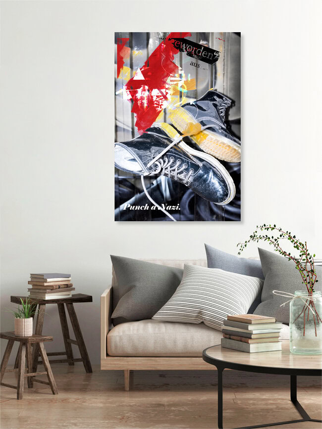 Punch a Nazi, Germany – wall art by Nora Hase as Poster or Acrylic Glass Print