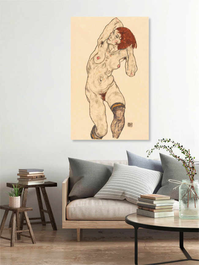 Wandbild 'Egon Schiele: Nude in Black Stockings' – Kunst von Art Classics als Poster oder Acrylglasbild