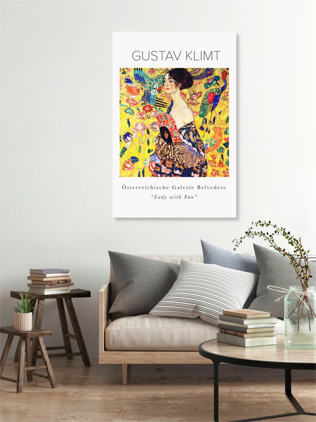 Wandbild 'Gustav Klimt - Dame mit Fächer' – Kunst von Art Classics als Poster oder Acrylglasbild