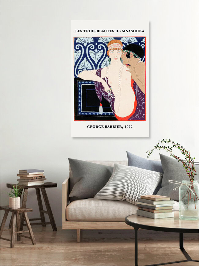 Wandbild 'Les Trois Beautes de Mnasidika von George Barbier' – Kunst von Art Classics als Poster oder Acrylglasbild