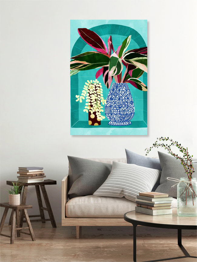 'You Can't Buy Happiness, But Plants' – Wall Art by Uma Gokhale as Poster or Acrylic Glass Print