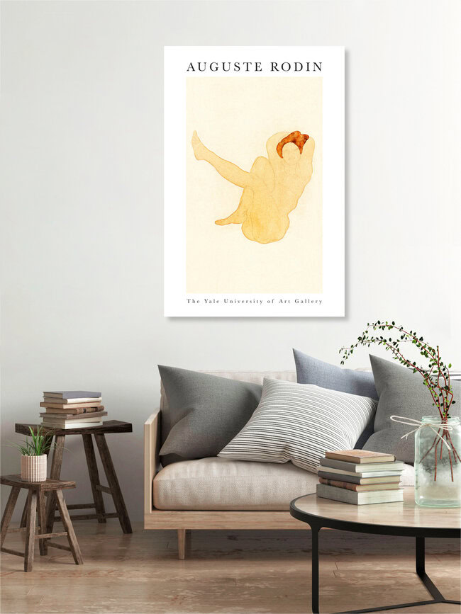 'Nude Seated, Left Leg Extended by Auguste Rodin' – Wall Art by Art Classics as Poster or Acrylic Glass Print