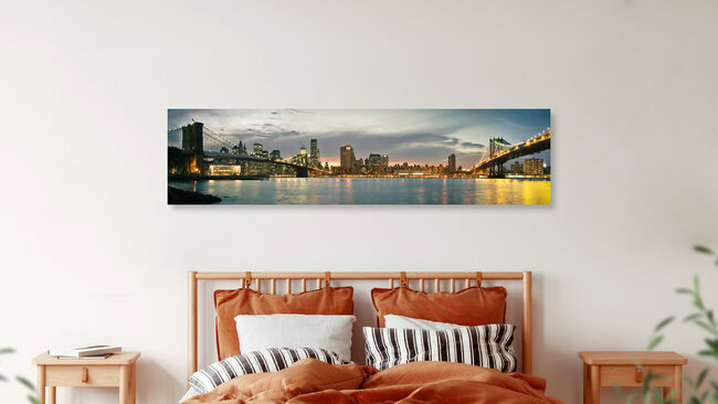 Brooklyn Bridge to Manhattan Bridge Panorama, United States – wall art by Thomas Richter as Poster or Acrylic Glass Print