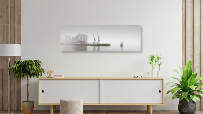 Fine Art Hafen City Hamburg - Strandhöft The Bow, Deutschland – Fotokunst von Dennis Wehrmann als Poster oder Acrylglasbild