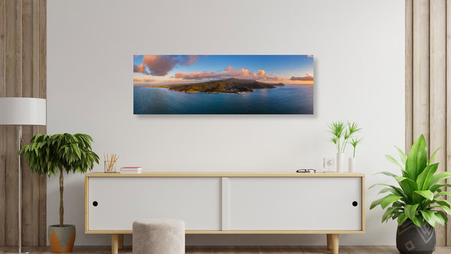 Guadeloupe Caribbean Island Sunset Aerial, France – wall art by Jean Claude Castor as Poster or Acrylic Glass Print