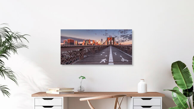 Brooklyn Bridge New York City, Vereinigte Staaten – Fotokunst von Achim Thomae als Poster oder Acrylglasbild