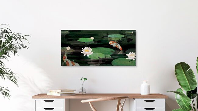Koi Pond, Großbritannien – Fotokunst von Katherine Blower als Poster oder Acrylglasbild