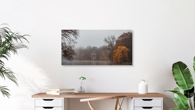 Blick auf den Apollo Tempel im Nymphenburger Park I, Deutschland – Fotokunst von Franz Sussbauer als Poster oder Acrylglasbild