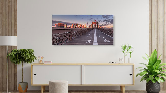 Brooklyn Bridge New York City, Vereinigte Staaten – Fotokunst von Achim Thomae als Poster oder Acrylglasbild