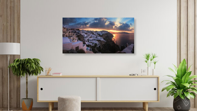 Sunset on Santorini, Greece – wall art by Jean Claude Castor as Poster or Acrylic Glass Print