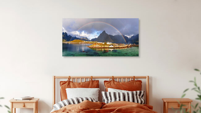 Rainbow Lofoten Islands Norway, Norway – wall art by Achim Thomae as Poster or Acrylic Glass Print