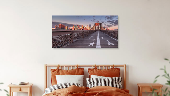 Brooklyn Bridge New York City, Vereinigte Staaten – Fotokunst von Achim Thomae als Poster oder Acrylglasbild