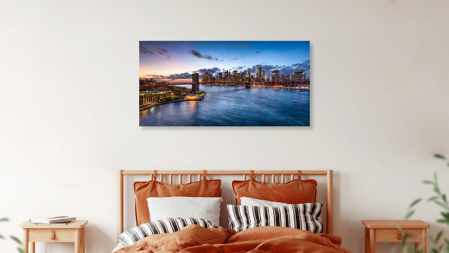 Manhattan Skyline and Brooklyn Bridge, United States – wall art by Jan Becke as Poster or Acrylic Glass Print