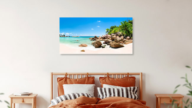 Traumstrand auf den Seychellen, Seychellen – Fotokunst von Jan Becke als Poster oder Acrylglasbild