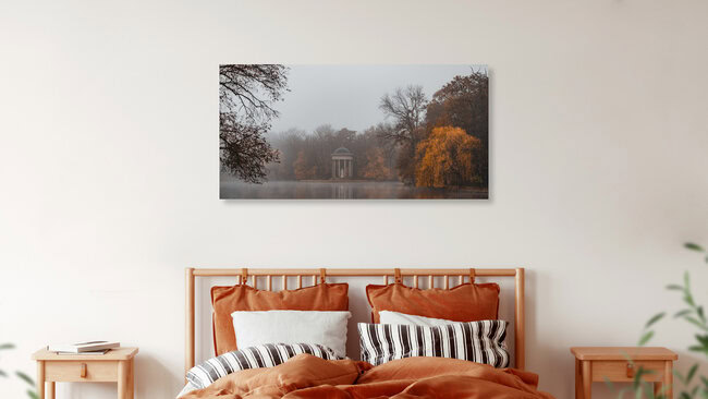 Blick auf den Apollo Tempel im Nymphenburger Park I, Deutschland – Fotokunst von Franz Sussbauer als Poster oder Acrylglasbild