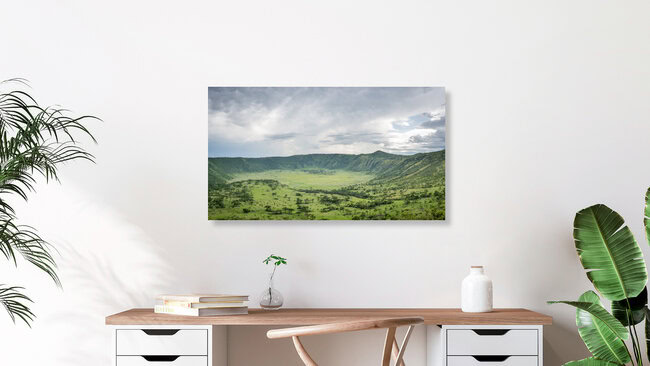 Panorama caldera landscape Queen Elisabeth National Park Uganda, Uganda – wall art by Dennis Wehrmann as Poster or Acrylic Glass Print
