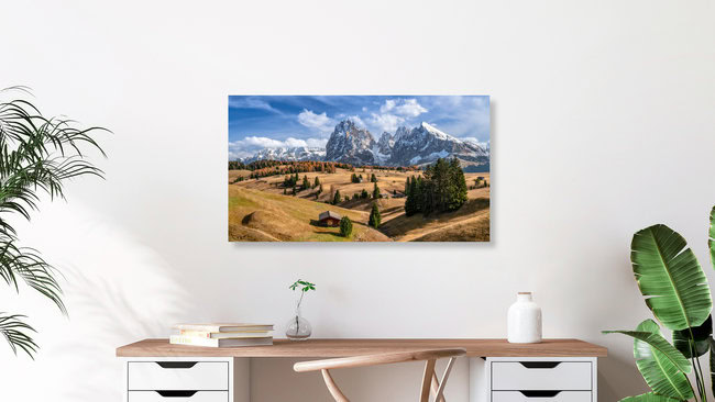 Autumn Colours on Seiser Alm in South Tyrol, Italy – wall art by Achim Thomae as Poster or Acrylic Glass Print