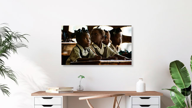 Schulkinder der OPEPB, Haiti – Fotokunst von Frank Domahs als Poster oder Acrylglasbild