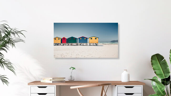 Am Strand von Muizenberg, Südafrika – Fotokunst von Eva Stadler als Poster oder Acrylglasbild