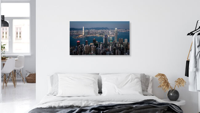 Hongkong Skyline, Hong Kong – Fotokunst von Sebastian Rost als Poster oder Acrylglasbild