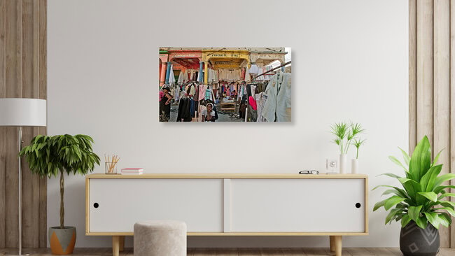 Straßenmarkt in Port-au-Prince, Haiti – Fotokunst von Frank Domahs als Poster oder Acrylglasbild