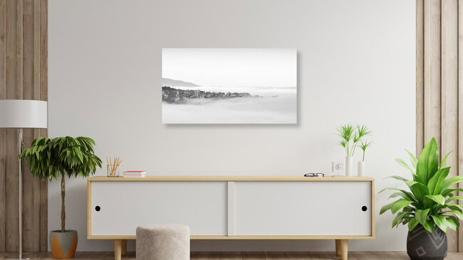 Stadt im Nebel, Marokko – Fotokunst von Christian Janik als Poster oder Acrylglasbild