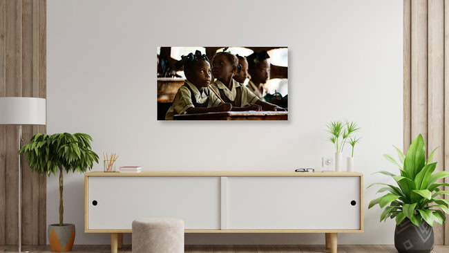 Schulkinder der OPEPB, Haiti – Fotokunst von Frank Domahs als Poster oder Acrylglasbild