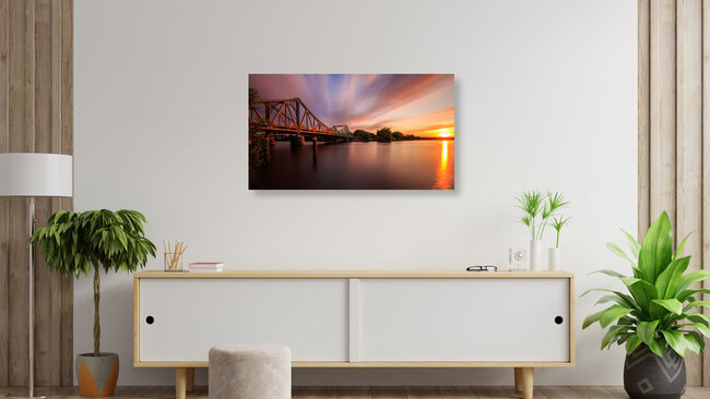 Crimson bridge of spies, Deutschland – Fotokunst von Vladan Radivojac als Poster oder Acrylglasbild