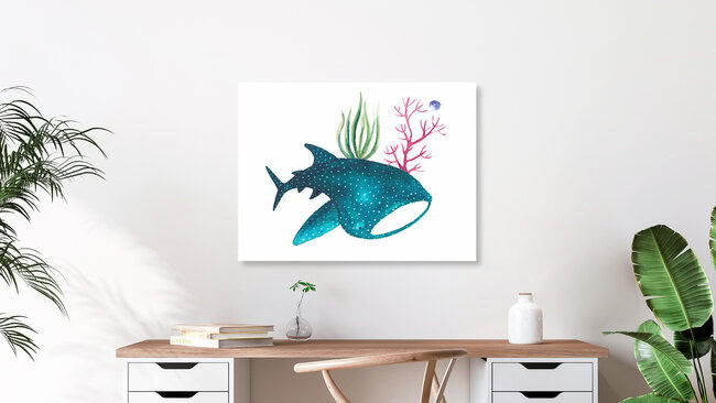 Wandbild 'Shark Whale' – Kunst von Marta Casals Juanola als Poster oder Acrylglasbild