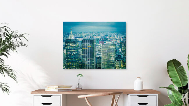 São Paulo at Night, Brasilien – Fotokunst von Johann Oswald als Poster oder Acrylglasbild