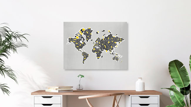 'Abstract World Map' – Wall Art by Fox And Velvet as Poster or Acrylic Glass Print