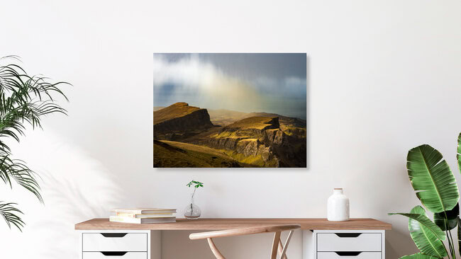 Rain over the Quiraing, Scotland, United Kingdom – wall art by Raphael Rychetsky as Poster or Acrylic Glass Print