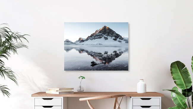 Morgens am Bow Lake, Kanada – Fotokunst von Sonja Lautner als Poster oder Acrylglasbild