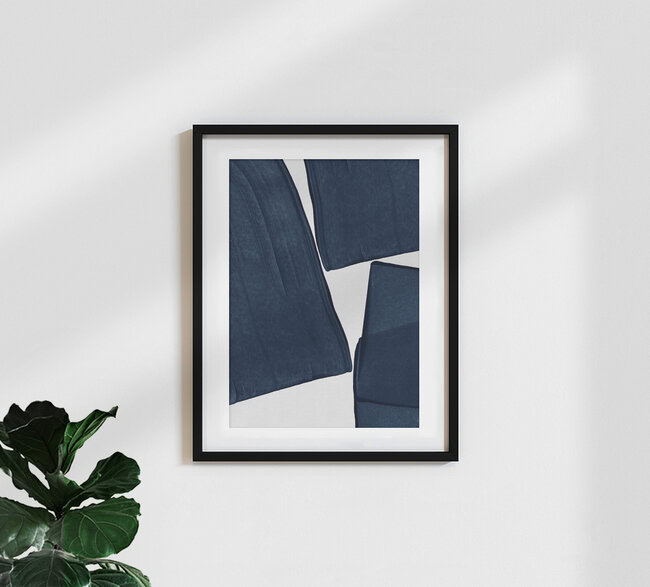 Minimalist Painting Blue III, Hong Kong – wall art by Orara Studio as Poster or Acrylic Glass Print