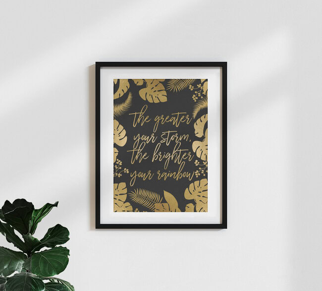 The Greater Your Storm, The Brighter Your Rainbow, United Kingdom – wall art by Orara Studio as Poster or Acrylic Glass Print