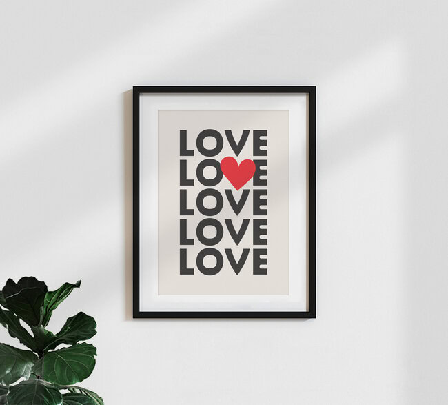 Wandbild 'Love Love Love' – Kunst von Frankie Kerr-Dineen als Poster oder Acrylglasbild