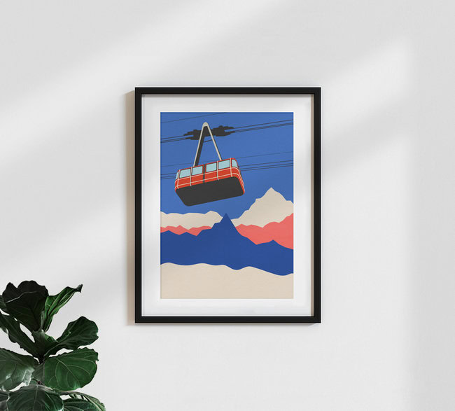 Wandbild 'Ski Mountains' – Kunst von Rosi Feist als Poster oder Acrylglasbild