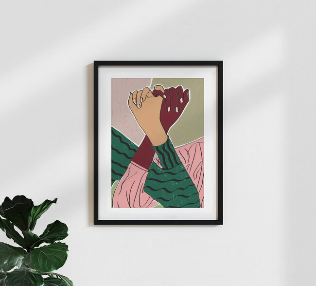 Wandbild 'Pinky Swear Promise Love Friends Friendships' – Kunst von Uma Gokhale als Poster oder Acrylglasbild