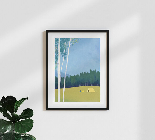 'Camping' – Wall Art by Henry Rivers as Poster or Acrylic Glass Print